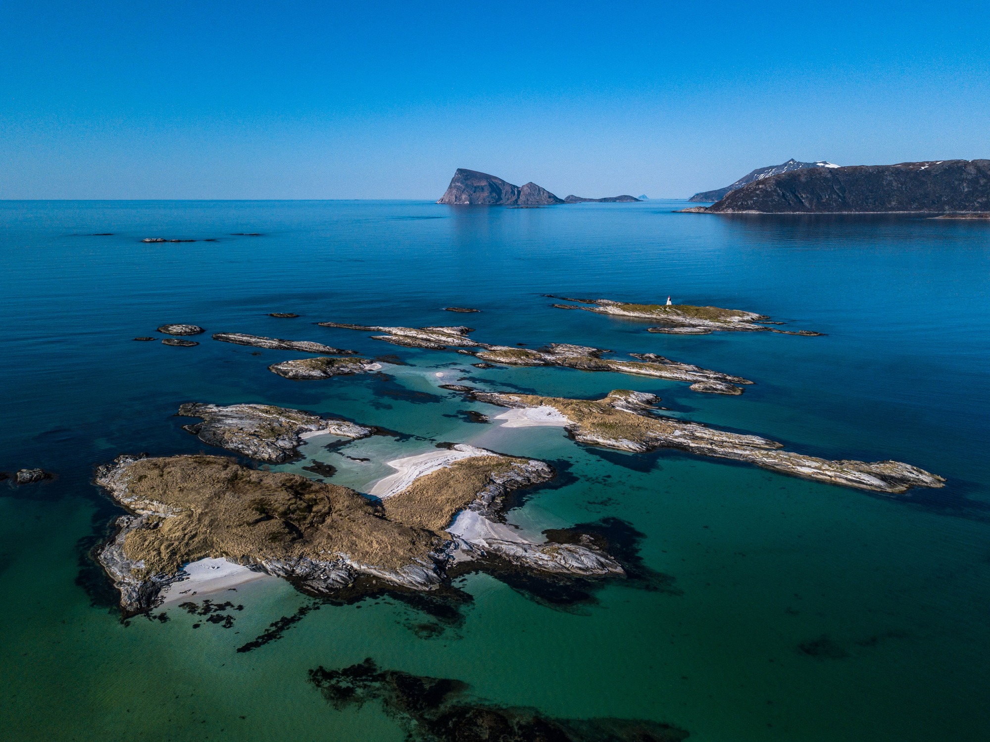 White sandy beach in Sommarøy near Tromsø, Northern Norway